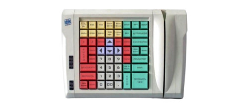 LPOS-064-M12 ПРОГРАММИРУЕМАЯ КЛАВИАТУРА НА 64 КЛАВИШИ С РИДЕРОМ МАГНИТНЫХ КАРТ НА 2 ДОР.