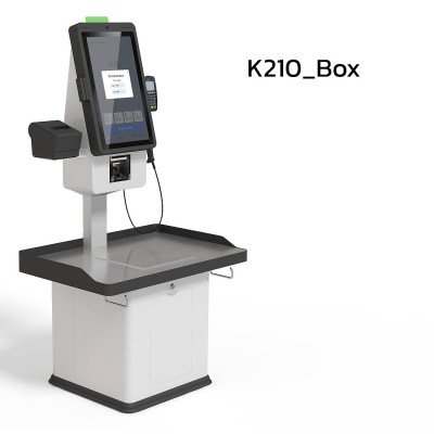 POScenter SCO-K210 Box_V2 (21.5”, J4125, 8Gb, SSD128Gb, 2D сканер, Светофор, З цвета, полка для ПИН-пад, полка для ККТ, стойка тумба для покупок, держатель пакетов)